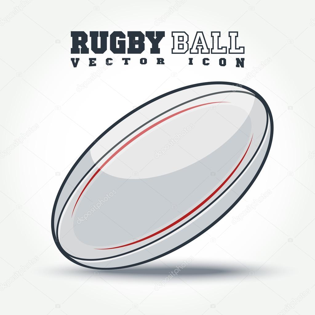 Rugby Ball icon with shadow on the floor - vector