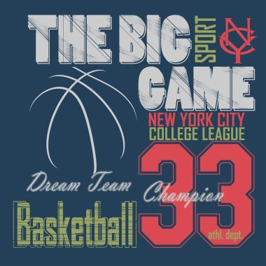 Basketbol t-shirt grafik tasarım. New York