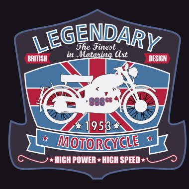 İngiliz motosiklet t-shirt tasarım