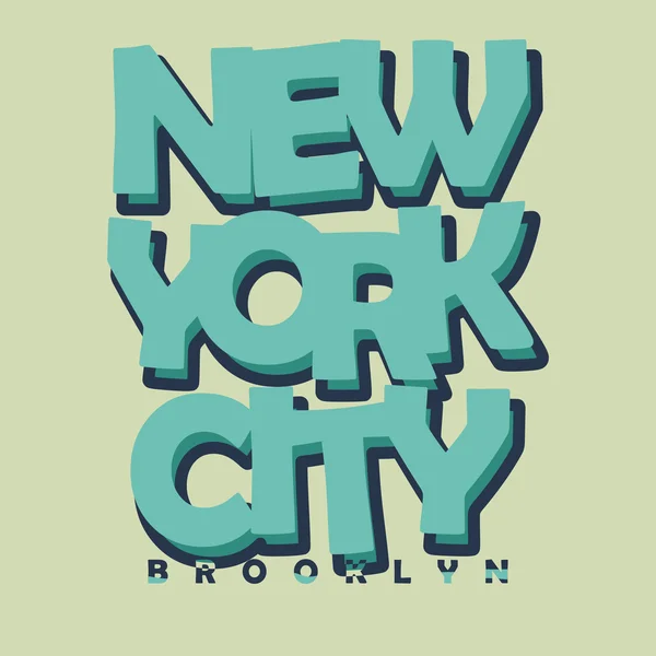ニューヨーク市タイポグラフィ t シャツ印刷デザイン — ストック写真