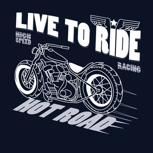 Courses de moto Typographie Graphisme. T-shirt Design — Photo