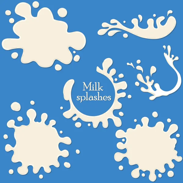 Vector milk splashes — Stock Vector