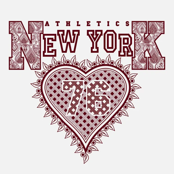 New York T-shirt mode typografi — Stock vektor