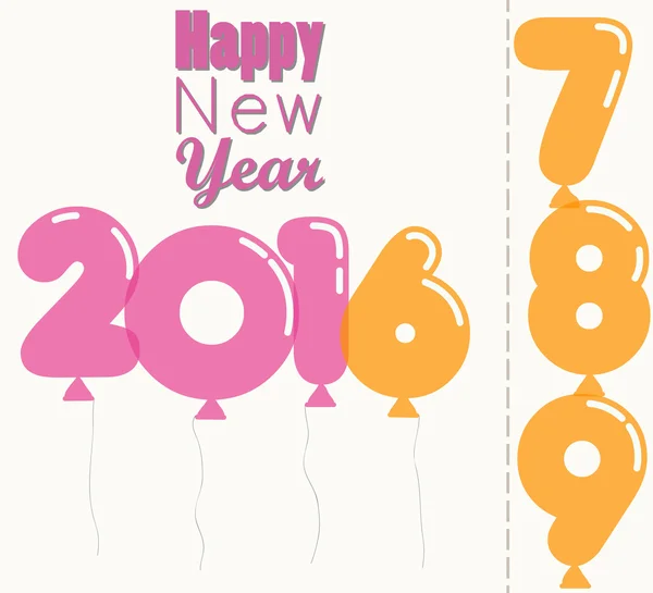 New Year 2016, transparent vector balloons — Stock Vector