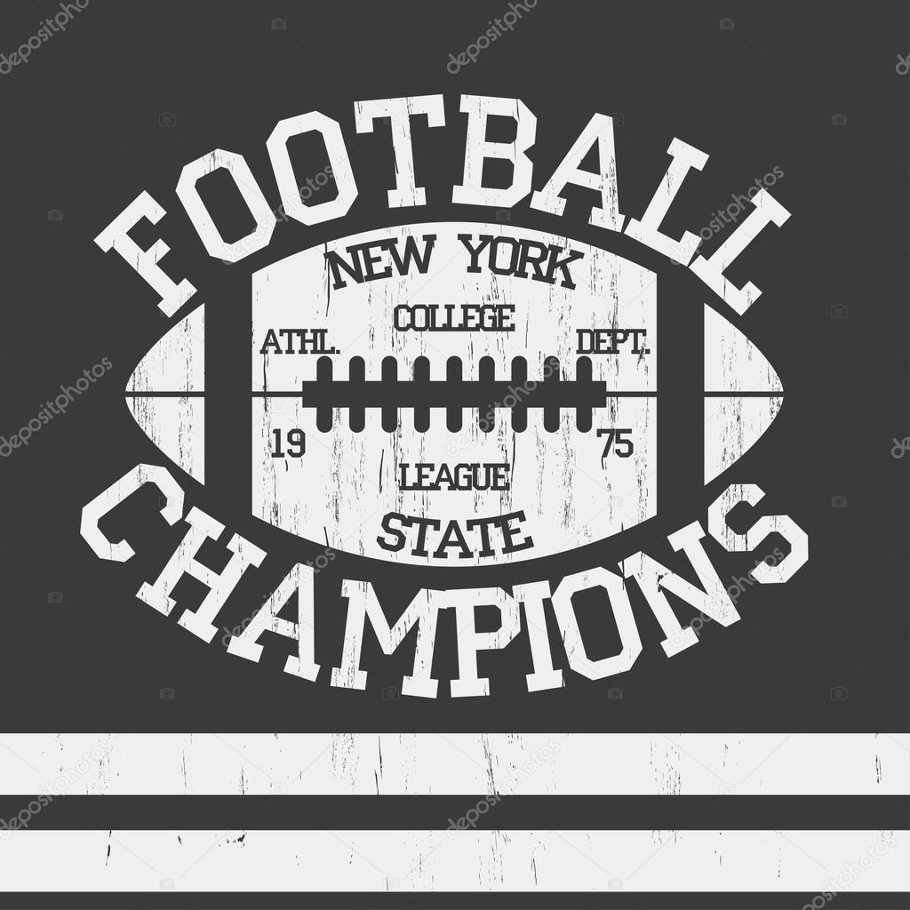 New York Sport Typography, Football Athletic Dept. T-shirt graphics, Vintage Print for sportswear apparel. vector