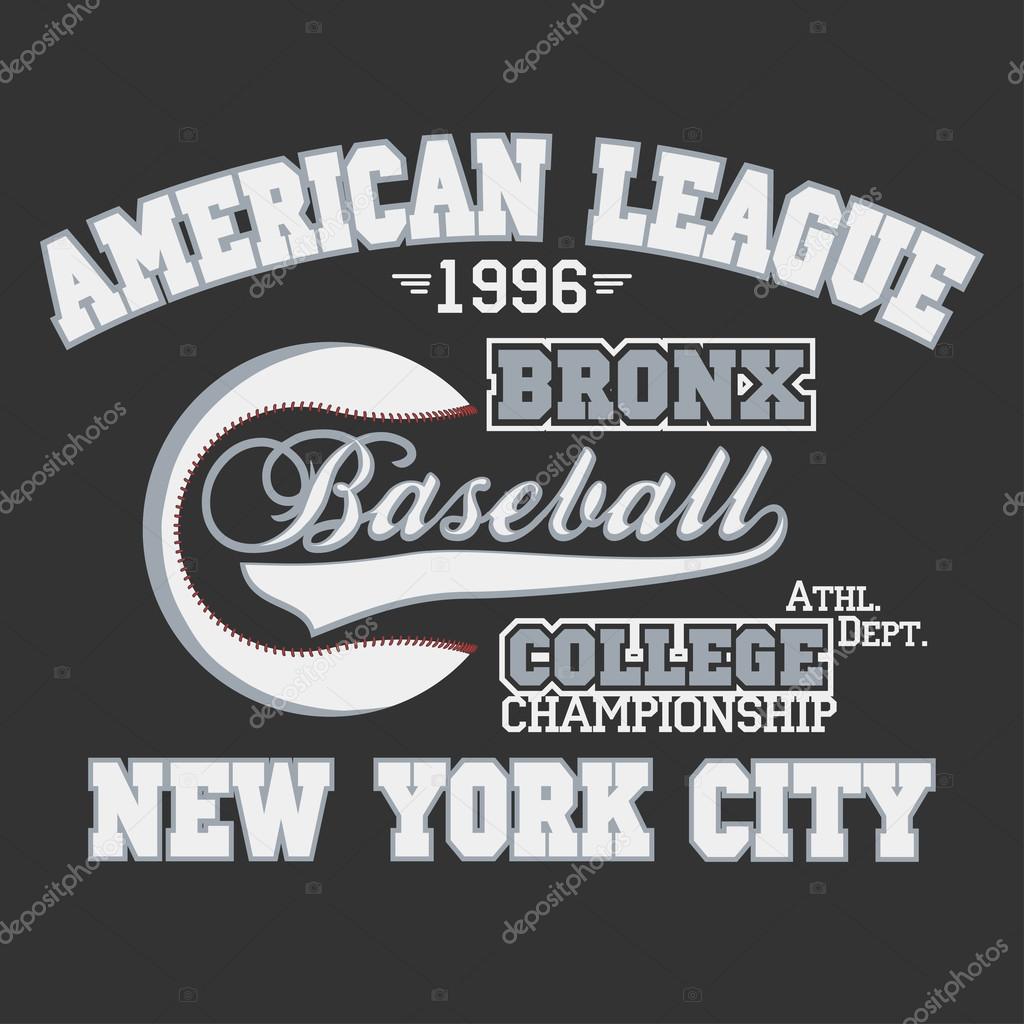 Baseball Logo - graphics for t-shirt, Vector Lettering sport emblem
