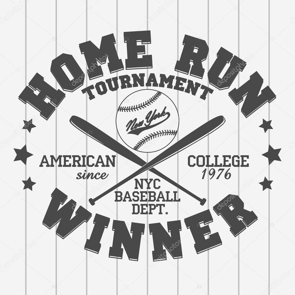 Baseball Logo - graphics for t-shirt, Vector Lettering sport emblem