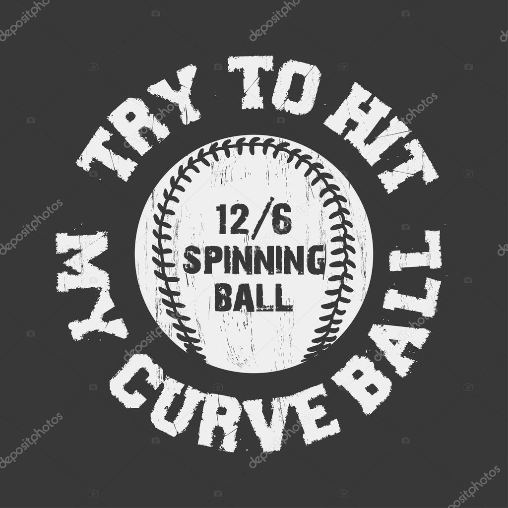 Baseball emblem - graphics for pitcher t-shirt, Vector Lettering sport sign