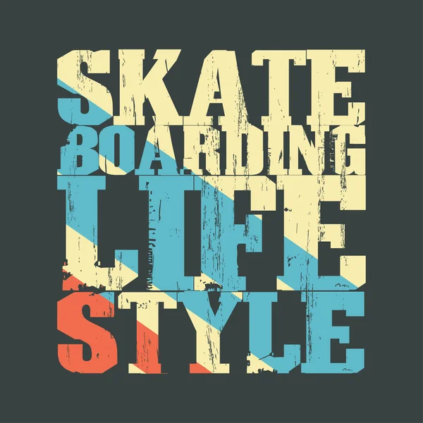 Skateboard t-shirt emblem — Stock vektor