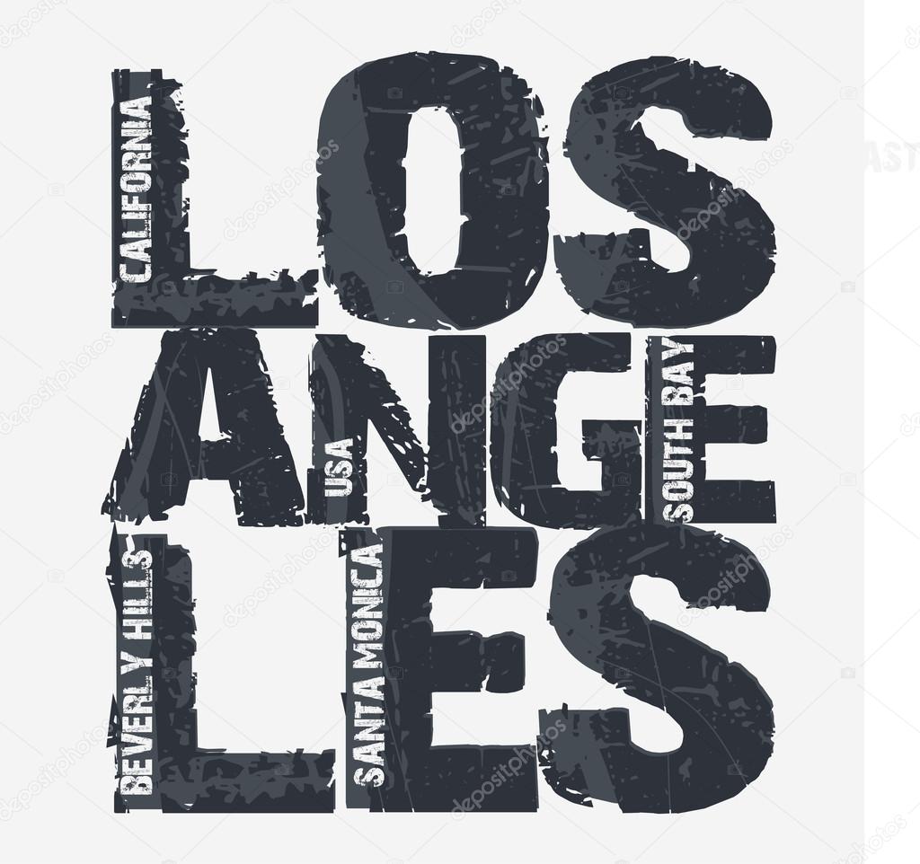Los Angeles City Typography Graphics, California T-shirt design. vector illustration