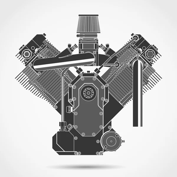 Motorcycle engine. Vector — Stock Vector