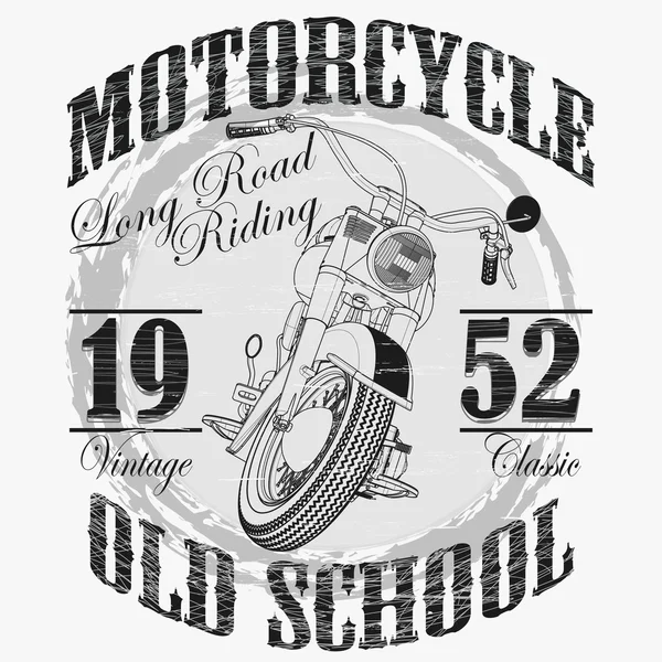 Байкерська мода Типографія, Мотоциклетна спортивна емблема — стоковий вектор