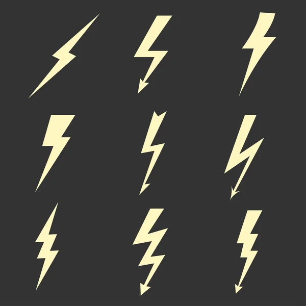 Lightning flat icons. Vector — Stock Vector