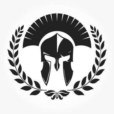 Gladiator, knight icon with laurel wreath clipart