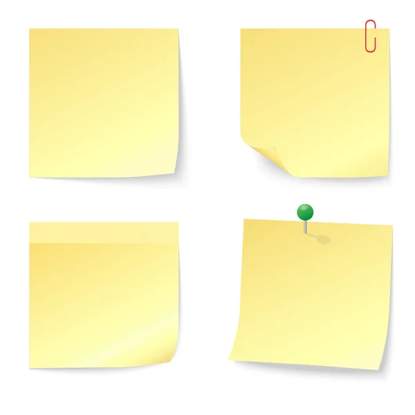 Prázdné žlutou poznámek Sticky Notes — Stock fotografie