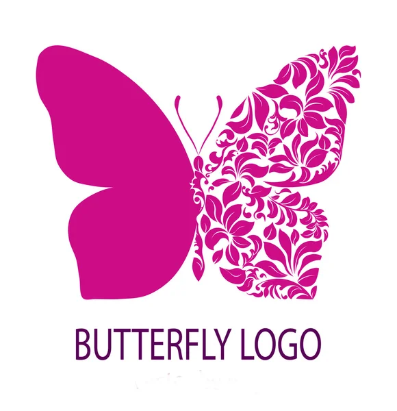 Fioletowy motyl logo — Zdjęcie stockowe