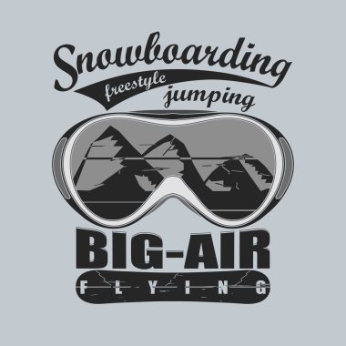 Snowboard kış spor amblemi