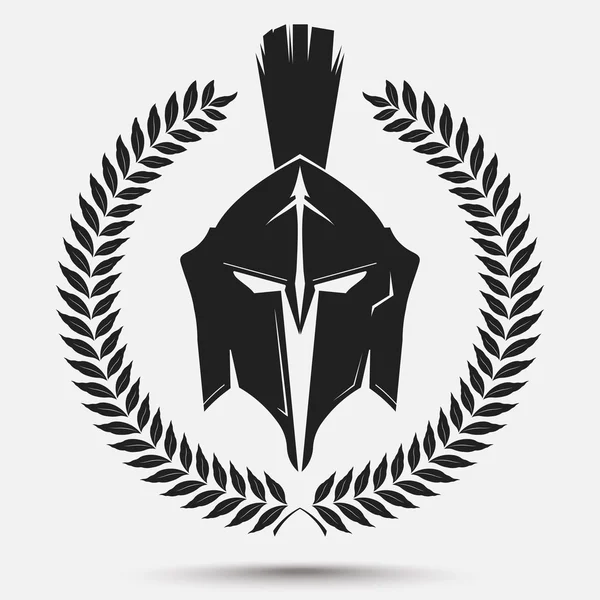 Gladiator helm met de lauwerkrans van Caesar — Stockvector