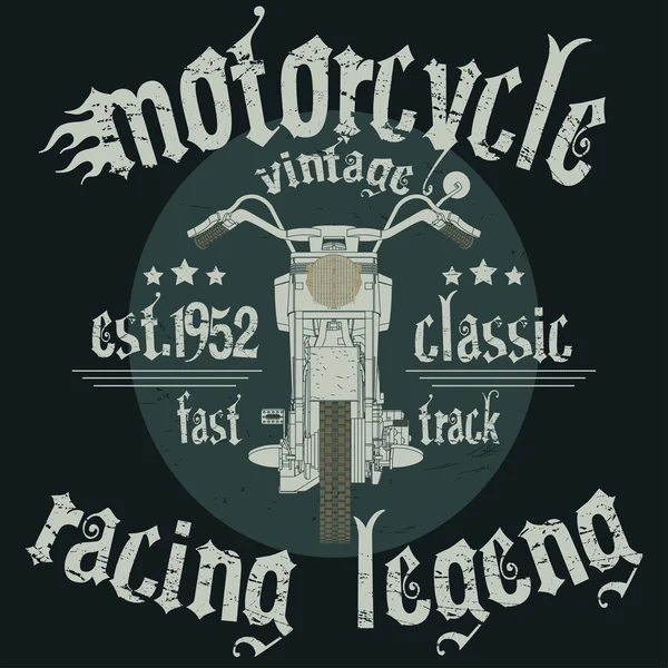 Motocykl závodní znak — Stock fotografie