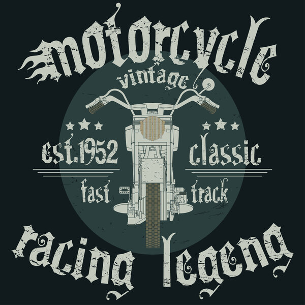 Motorcycle racing emblem