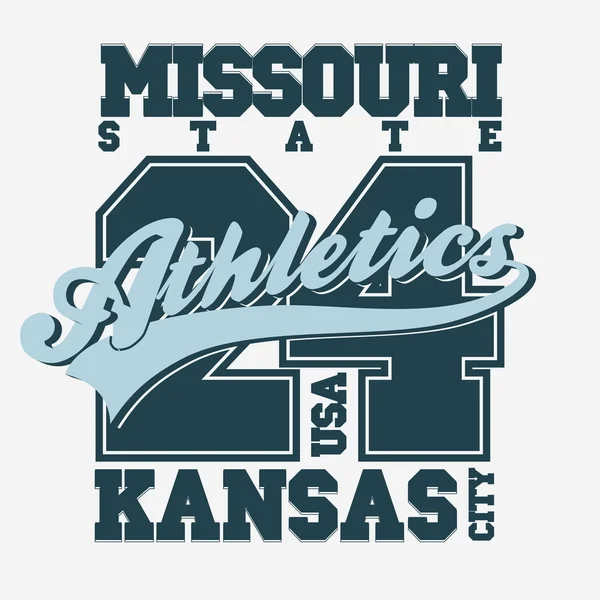 Design de t-shirt desportiva. Kansas City —  Vetores de Stock