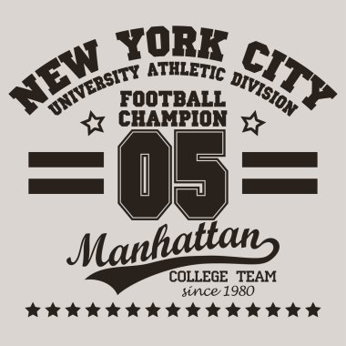 New York City tipografi futbol t-shirt