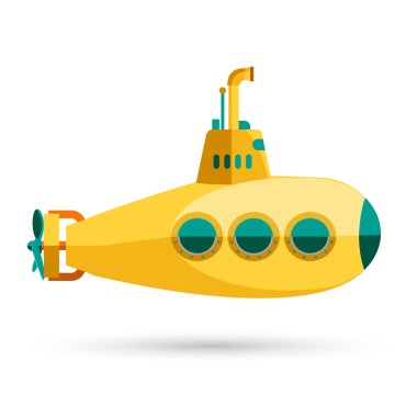Yellow Submarine with periscope clipart