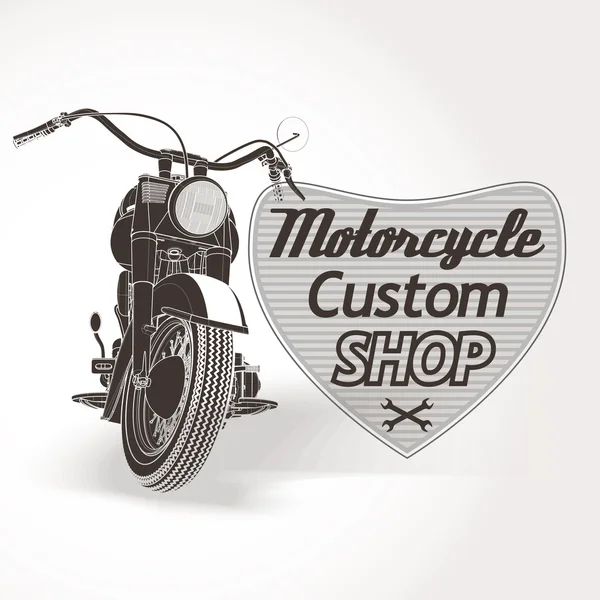 Motocicleta personalizado emblema de la tienda de motor. Vector — Vector de stock