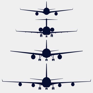 Uçak siluet Önden Görünüm