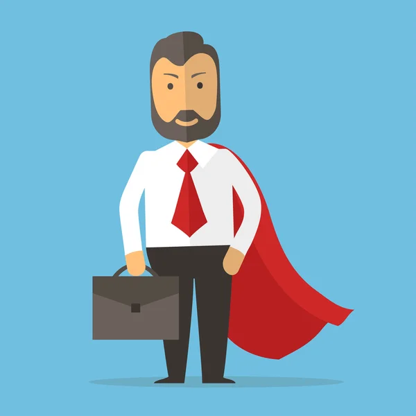 Businessman superhero concept cartoon — Stock Vector