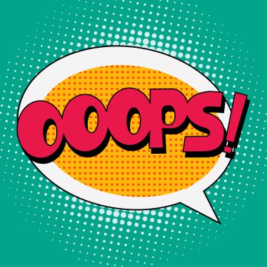 Ooops çizgi roman kabarcık metin