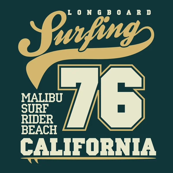 Surfing t-shirt grafisk design — Stock vektor