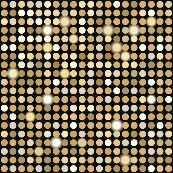 Gold disco lights background — Stock Vector