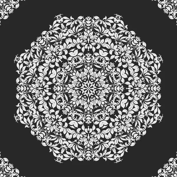 Lace kleedje, mandala, ronde sieraad — Stockvector