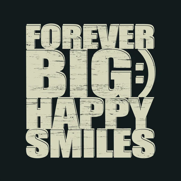 Velký úsměv navždy tričko — Stockový vektor
