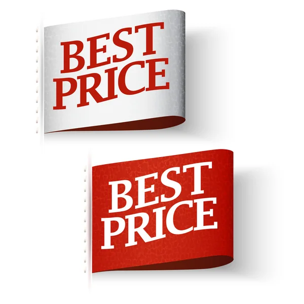 Etichette del cartellino del prezzo, Set di messaggi del miglior prezzo — Vettoriale Stock