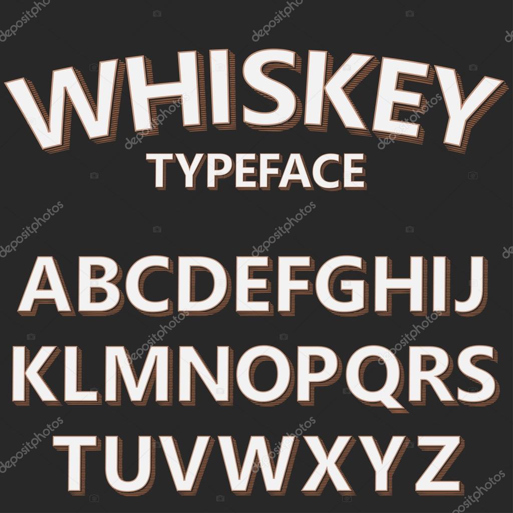 Retro alphabet vector font.  Old style typeface