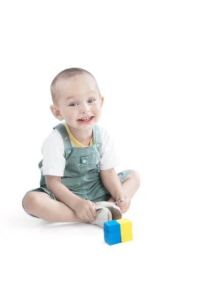 Sonriente niño en blanco —  Fotos de Stock