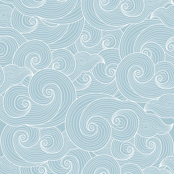 Patrón de ondas dibujadas a mano abstractas sin costura — Vector de stock