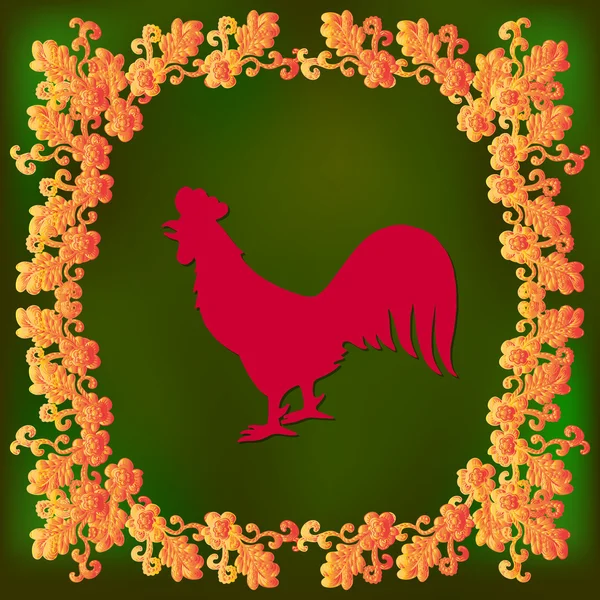 Illustrazione vettoriale del gallo, simbolo 2017 nel calendario cinese . — Vettoriale Stock