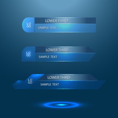 Blue glass lower third clipart