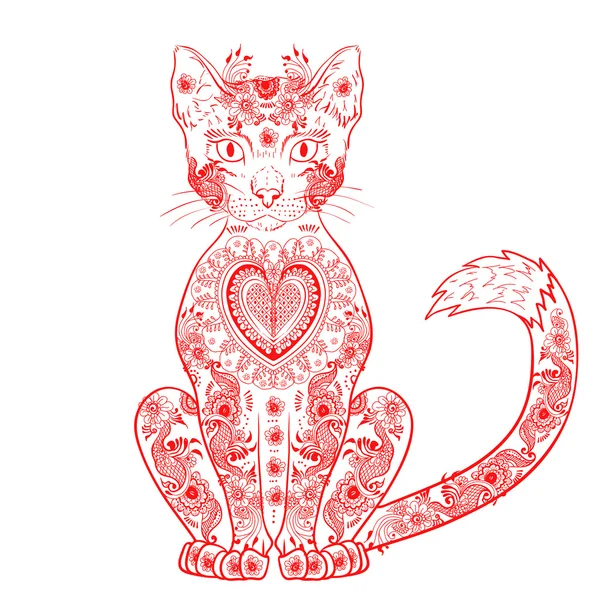 Кіт Зентакле, каракулевий кіт, мехенді — стоковий вектор