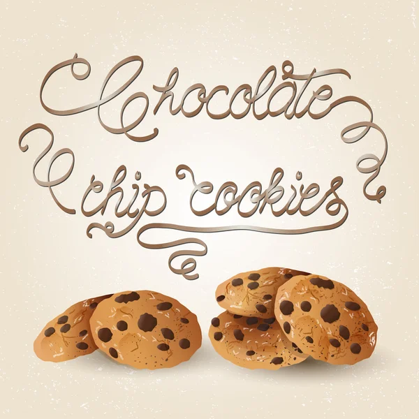 Choc chip cookies — Stock Vector