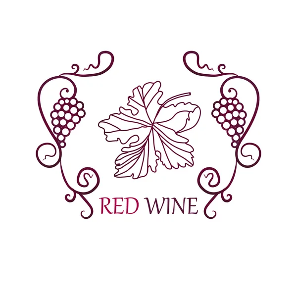 ワイン用葡萄の葉のラベルの背景 — ストックベクタ