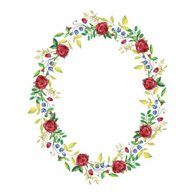 Suluboya çiçek Monogram mektup