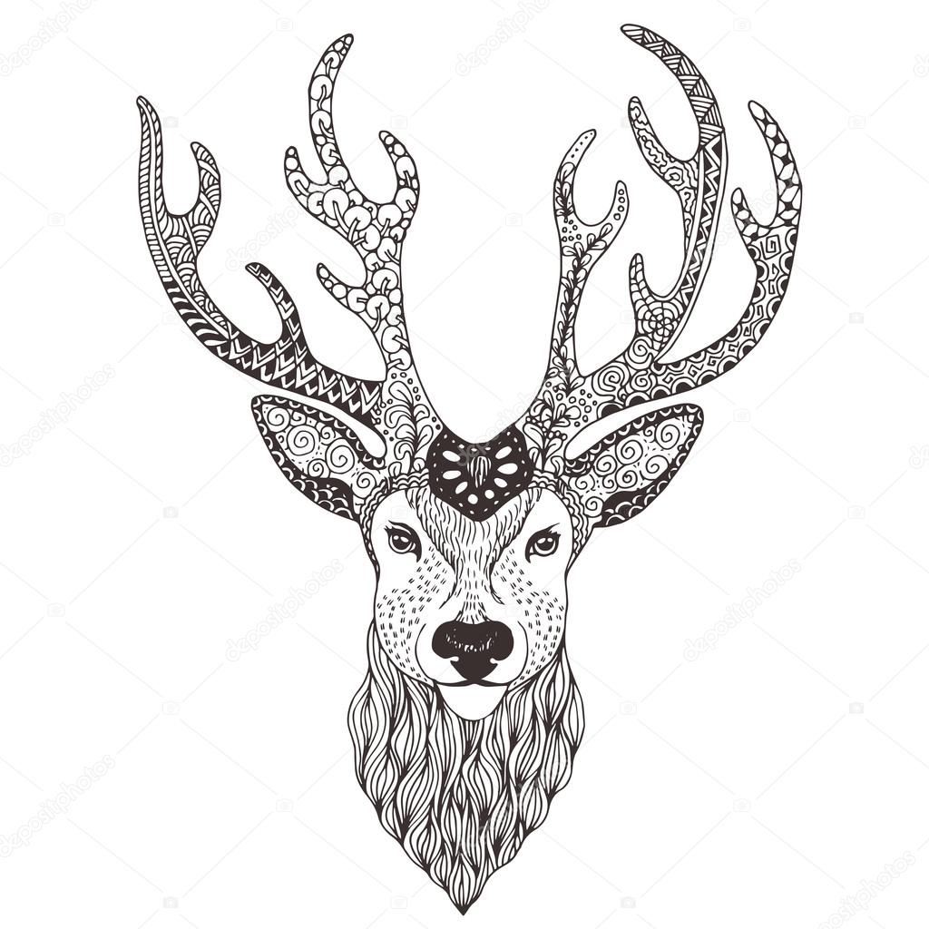 deer head tattoo mehendi stock vector 169 vector art 92760412 deer head tattoo mehendi stock vector 169 vector art 92760412