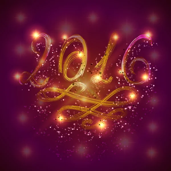 Ευτυχισμένο το νέο έτος 2016 από φως — Διανυσματικό Αρχείο