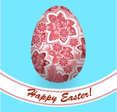 Paskalya yortusu yumurta çiçek süsleri - illüstrasyon ile dekore edilmiştir.