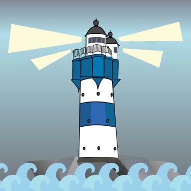 Deniz feneri vektör çizim