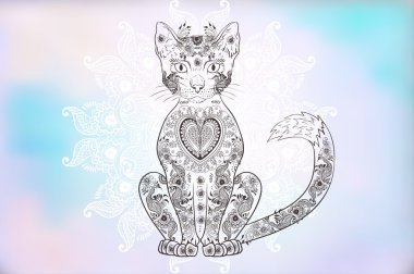 Kedi zentangle, doodle kedi, Mehdi